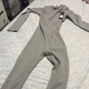Fashion Nova Gray Ribbed Jumpsuit